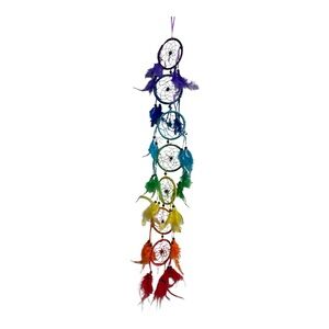 Rainbow Dreamcatcher with Feathers